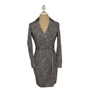 Dianne von Furstenberg DVF Jeanne Modern Wrap Dress Long Sleeves